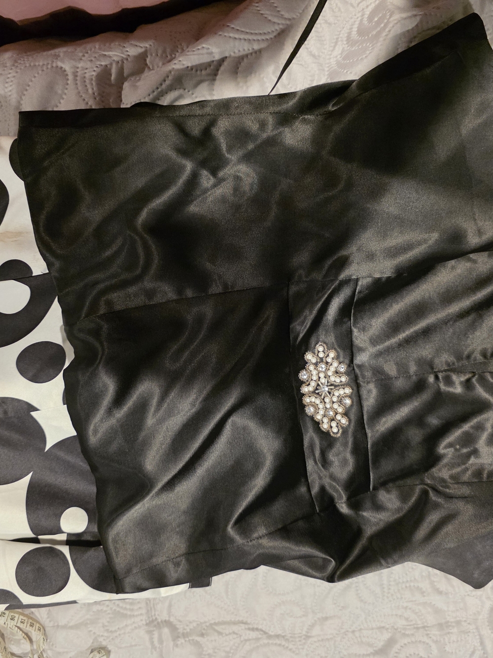 VENUS Black Strapless Top with Black and White Polka Dot Skirt - Picture 4 of 6